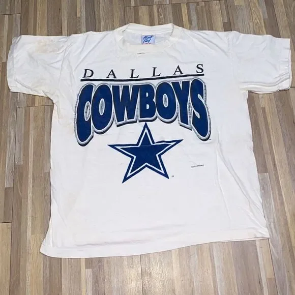 NFL Dallas Cowboy vintage t shirt single stitched vintage tin bucket man cave - Picture 3 of 16